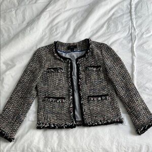 J. Crew Black Multicolor Tweed Blazer